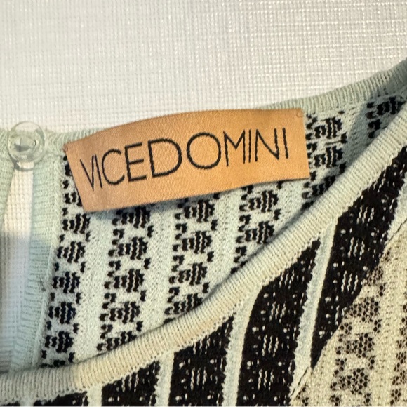 Vicedomini Italy Black and White Striped Dress Large - Picture 7 of 13
